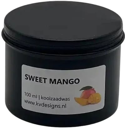 Geurkaars 100ml – Sweet Mango – Handgemaakt van Koolzaadwas – 40 branduren – KV DESIGNS