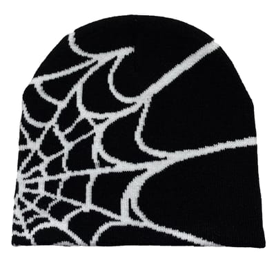Gotische Stijl Spinnenpatroon Gebreide Muts, Dames Winter Warme Muts, Heren Casual Muts, Buiten Gebreide Muts