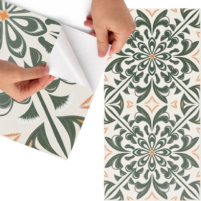 Tulup Meubelfolie - Retro tegels Meubel Wrap Folie - 75x150 cm - Groente Meubelfolie - Wrapfolie Keuken - Geometrische Meubelfolie - Decoratiefolie - Tafeldecoratie - Achtergronden en patronen