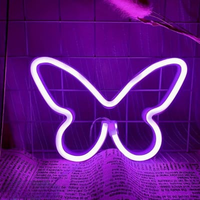 ZoeZo Neon Wandlamp Vlinder - Neon verlichting - Sfeerverlichting - LED lamp - Neonlicht - Neon Sign - Paars