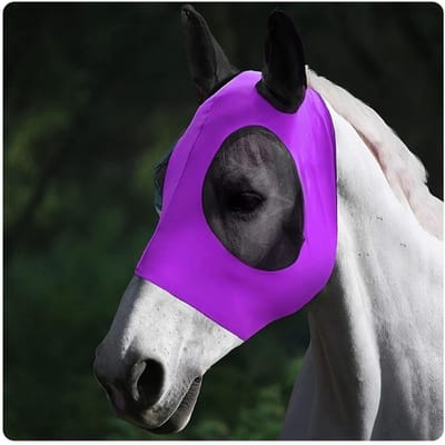 Masque anti-mouches rose vif à coupe confortable avec répulsif anti-moustiques - Matière douce mélangée pour une protection ultime contre les insectes violet