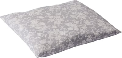 D&L Druivenpitkussen Classico - 27 x 25cm - Grijs met Witte Bloemen