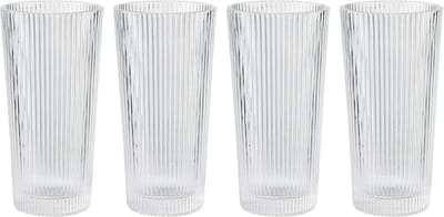 Stelton Pilastro - Longdrinkglas - Ribbel - 300 ml - 4 stuks