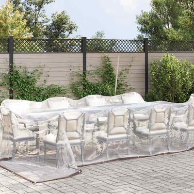 vidaXL - Doorzichtig - zeildoek - met - zeilringen - 5x8 - m - polyethyleen