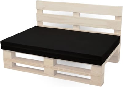 Comfortabel Zitkussen voor Palletbank - Zwart Microvezel 120x60 cm