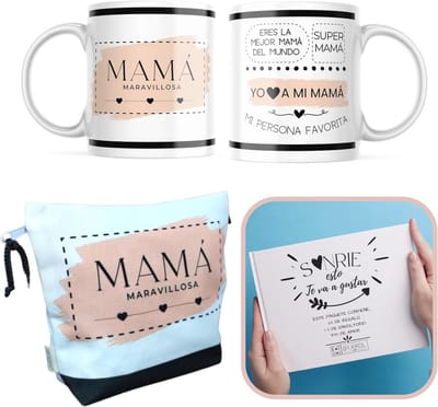 Originele Moederdagcadeauset voor Dames - Toilettas en Multifunctionele Mok
