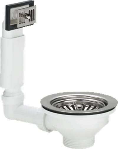 Viega gootsteenafvoer en overloopgarnituur 6/4 x1145mm met korfplug voor gat 90mm RVS