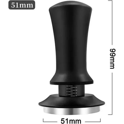 Koffietamper Constante Druk Roestvrij Staal Koffiepoederpers 51/53/58mm Espresso Distributietool met Gekalibreerde Veer black