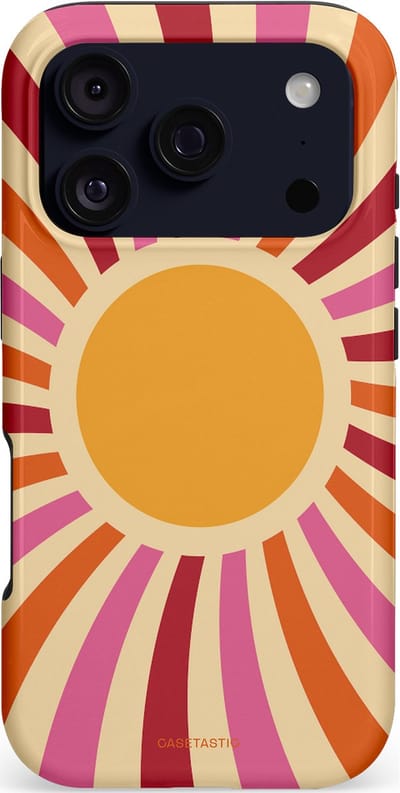 Casetastic hoesje geschikt voor Apple iPhone 17 Pro - MagSafe - Dubbellaagse bescherming - Retro licht - Fashion Case - Beige Terracotta Roze Bordeaux