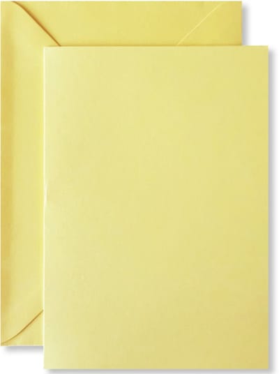Cards & Crafts 20 x Kaarten & Enveloppen Licht Geel - A6 / C6 - 10,5x15cm / 11,4x16,2cm - Rechthoekig