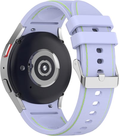 Siliconen bandje - geschikt voor Samsung Galaxy Watch 7 / Watch 6 / Watch 6 Classic / Watch 5 / Watch 5 Pro / Watch 4 / Watch 4 Classic / Watch FE - lila-limoengroen