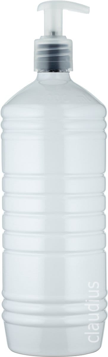 Lege Plastic Fles 1 liter PET wit - met transparante pomp - set van 10 stuks - Navulbaar - Leeg