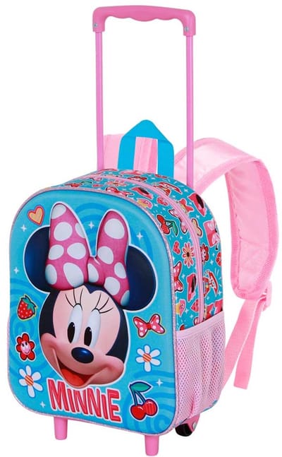 Karactermania - Disney - Minnie Mouse - Happiness-Kleine 3D Rugzak met Wielen - Trolley Reistas - Blauw