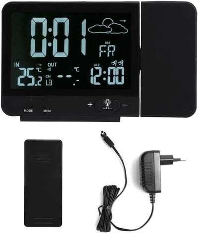 Allecto - Digitale Projectiewekker - Weerstation met Temperatuur- en
