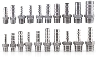 Dailygoods- Slangconnector 1/8"~3/4" - Hoogwaardige 304 Roestvrij Staal - Snelle Installatie - Barbed Connector - Geschikt voor Water/Lucht/Fuel - Duurzaam en Langdurig - Slangverbinder