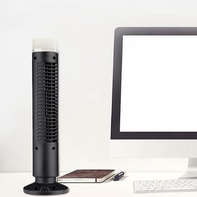 Stille USB Tafelventilator Zonder Bladen - Compacte Torenventilator met Verlichting voor Thuis en Kantoor