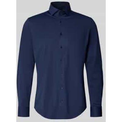 Overhemd Seidensticker donkerblauw cutaway boord lange mouw