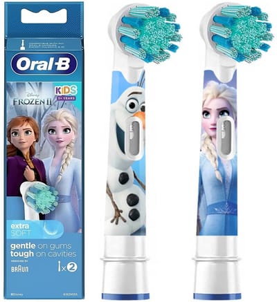 Oral-B Kids Frozen - Opzetborstels - 2 stuks - Extra zachte haartjes - Voor kinderen vanaf 3 jaar