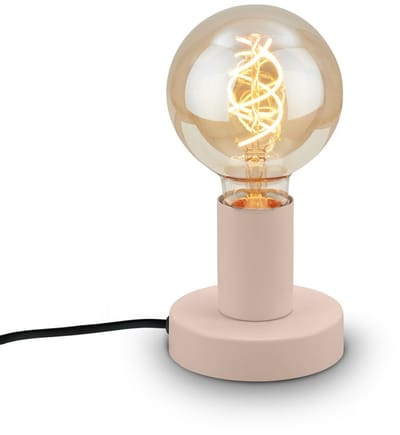 BRILONER Teepu - Tafellamp - E27 fitting - nachtlamp retro - lamp met kabelschakelaar - 10x9 cm - beige