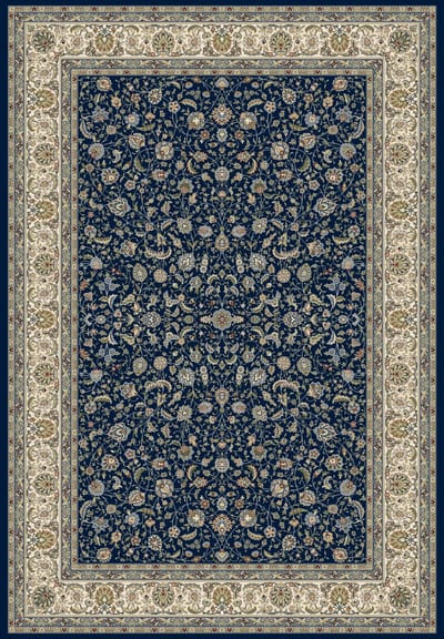Rugsman Classico 057.0221.3434 Vloerkleed - 133 x 195 cm - Blauw - Rechthoekig - Polypropylene - Eetkamer, Woonkamer - Bloemen - Klassiek