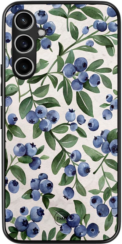 Hoesje geschikt voor Samsung Galaxy A54 - Blueberries - Blauw - TPU case - Print - Hardcase zwart telefoonhoesje