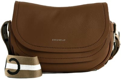 COCCINELLE Leren schoudertas Raquel Crossbody Bag Cognac / Noir bruine