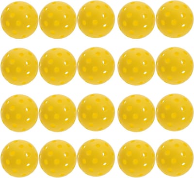 Oefenballen Pickleball - Sportballen Training - Slag Training - 40 Gaten Ontwerp - 20 Stuks 74 mm - Geel