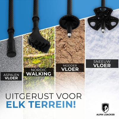 Telescopische wandelstokken - Trekkingstokken - Wandelen en sport - Breukvast en ultralicht - Verstelbaar 105-135 cm - Aluminium rood