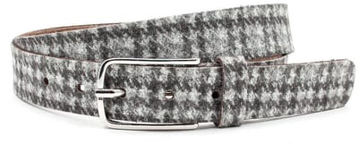Dames riem grijs - Leren pantalon riem 3cm pied-de-poule - Leer - Pantalon riem - Casual - Maat 90