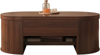 MODFU Salontafel - In Hoogte Verstelbaar - Uitschuifbare Onderplank - Modern - Voor Woonkamer - MDF - Walnootkleur - 110 X 55,5 X 40 Cm