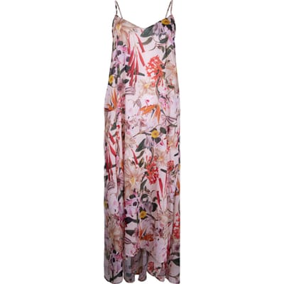 AllSaints Essie Leondra Dress Pearl White Multi Size: 6 | Maxi Dresses Outlet | Dames | Roze