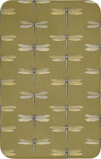 WC mat 50x80 cm - Antislip - Libellen - Patroon - Groen - Toiletmat - Vloermat - Douchemat - Toilet tapijt - Toiletmatten