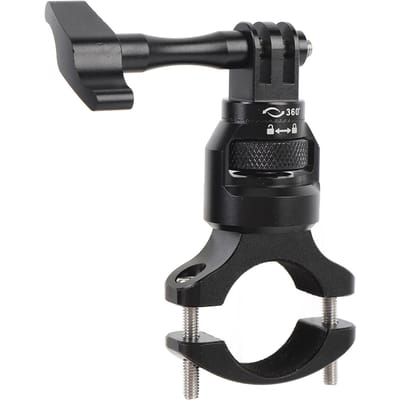 Stuur Camera Mount Klem Zwart Aluminiumlegering 360 Graden Roterend Motorfiets Stuur Mount black
