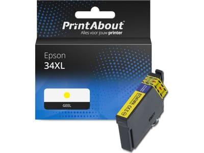 PrintAbout huismerk Inktcartridge 34XL (C13T34744010) Geel Hoge capaciteit Geschikt voor Epson