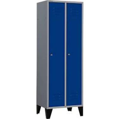 Schäfer Shop  Select Kledinglocker met poten - cilinderslot - licht zilver/blauw