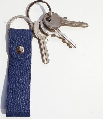 Toetie & Zo Handgemaakte Leren Sleutelhanger - Blauw - Sleutelkoord - Sleutelhouder - Leder - Handgemaakt