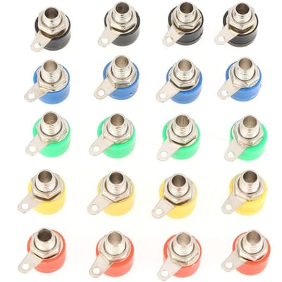 20 Pièces Couleurs Assorties 4mm Terminal d'Amplificateur Haut-Parleur Connecteurs Jack Prise Banane
