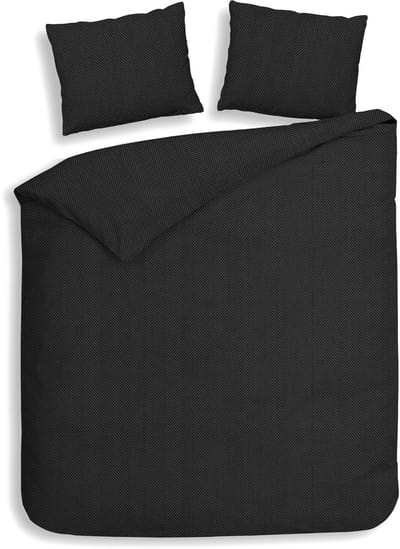 Heckettlane Dekbedovertrek Spina - Effen Bedlinnen - 240x200-220 cm - Lits-Jumeaux - Antraciet - Dekbedovertrek van 100% Katoen-Flanel