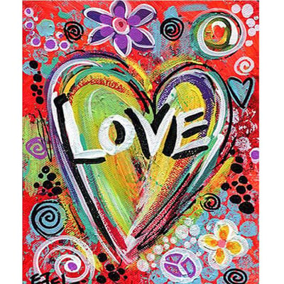 Cartoon liefde 5d diy Diamond schilderij borduurwerk diamanten mozaïek Kits Cross Stitch muur Home Decor cadeau 20X30CM black