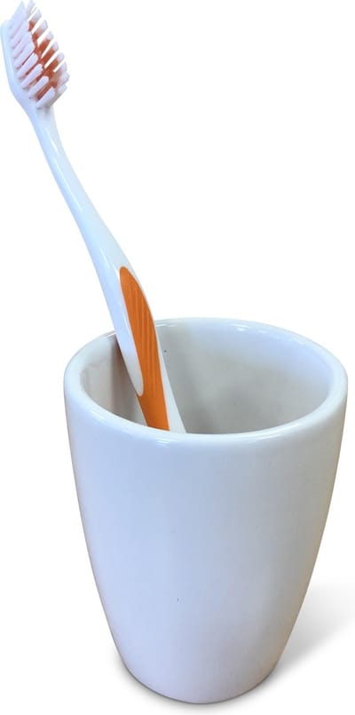 TIGER tandenborstelbeker / beker voor badkamer | porselein | hoogte 9 cm x Ø 7 cm | wit