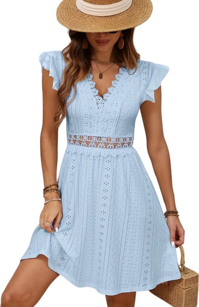 Livano Zomerjurk Dames - Zomerjurken - Volwassen - Jurk - Ibiza Stijl - Sundress - Blauw - Maat S
