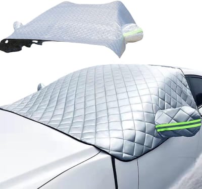 Voorruitafdekking voor Sneeuw en Ijs - Universeel voor De Meeste Auto's - 230 × 145 cm - Met Zijruit- en Buitenspiegelafdekking - Winterbescherming voor Voorruit - Geschikt voor Koud Weer en Sneeuwval