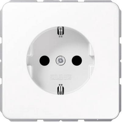 Jung CD1520WW Wandcontactdoos met randaarde Inzetstuk 1-voudig Alpine-wit 1 stuk(s)