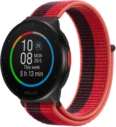 Nylon bandje geschikt voor Polar Ignite / Ignite 2 / Ignite 3 / Unite / Polar Pacer - Cherry Magenta - Rood