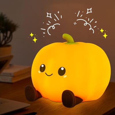 Daity Pompoennachtlampje - oplaadbaar babynachtlampje - 3-standen helderheid - dimbaar via aanraking - timerfunctie van 20 minuten - kamerdecoratie - Halloween - Kerstmis en verjaardagscadeau