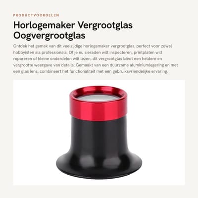 Dailygoods- Oogvergrootglas Professionele Loep - Aluminiumlegering - Compact en Draagbaar - Voor Sieraden/Munten/Postzegels - Duurzaam en Milieuvriendelijk - Geschikt voor Industrie en Onderwijs