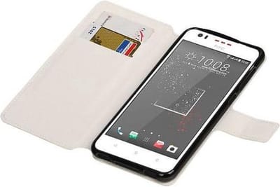 Cross Pattern TPU Bookstyle Wallet Case Hoesjes Geschikt voor HTC Desire 825 Wit