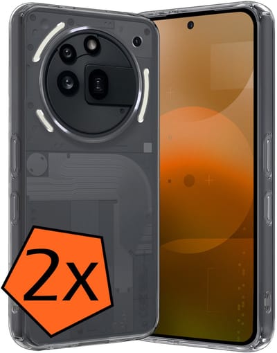 Hoes - 2 Stuks - Geschikt voor Nothing Phone (3a) Pro - Sterk & Shockproof - Case Siliconen - Back Cover - Telefoon Hoes - Transparant