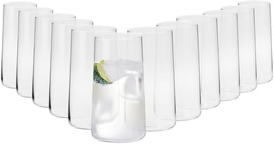 Krosno Waterglazen Longdrinkglazen Drinkglazen | Set van 12 | 540 ML | Avant-Garde Collectie | Perfect voor thuis, restaurants en feestjes | Vaatwasser- en magnetronbestendig