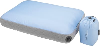 Reiskussen Ultralight - Kampeerkussen Opblaasbaar - Comfortabel Slapen - Verstelbare Luchtkern - 40 x 55 cm - Lichtblauw Grijs